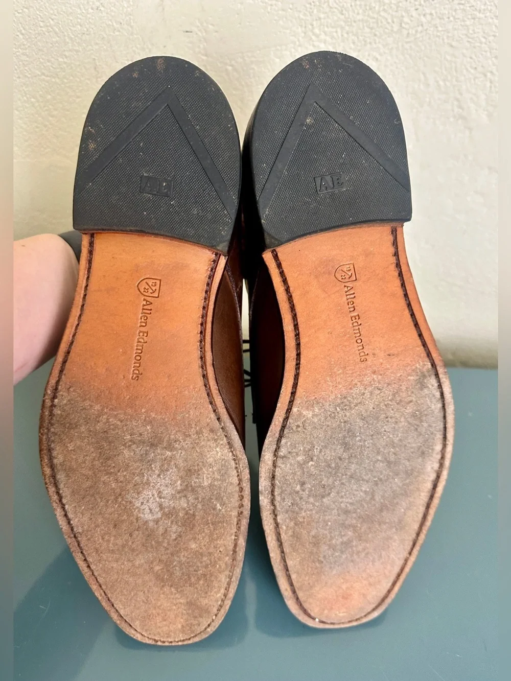 Allen Edmonds Kenilworth Brown Leather Plain Toe Bluchers Oxfords US 8.5 D $450